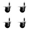 Service Caster 3.5'' SS Phenolic Swivel 1'' Expanding Stem Caster Set Total Lock Brake, 4PK SCC-SSEXTTL20S3514-PHS-1-4 - alternate 1